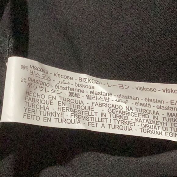 ZARA NEW WITHOUT TAG BLACK DRESS LONG SLEEVES SHINY SATIN LARGE - Picture 6 of 6